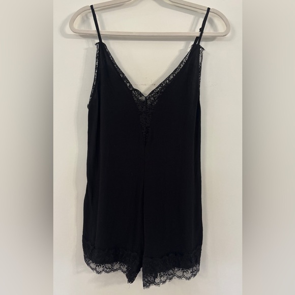Express Lace Romper Adjustable Straps Black Feminine Pajama Lingerie Size Medium - Picture 3 of 11